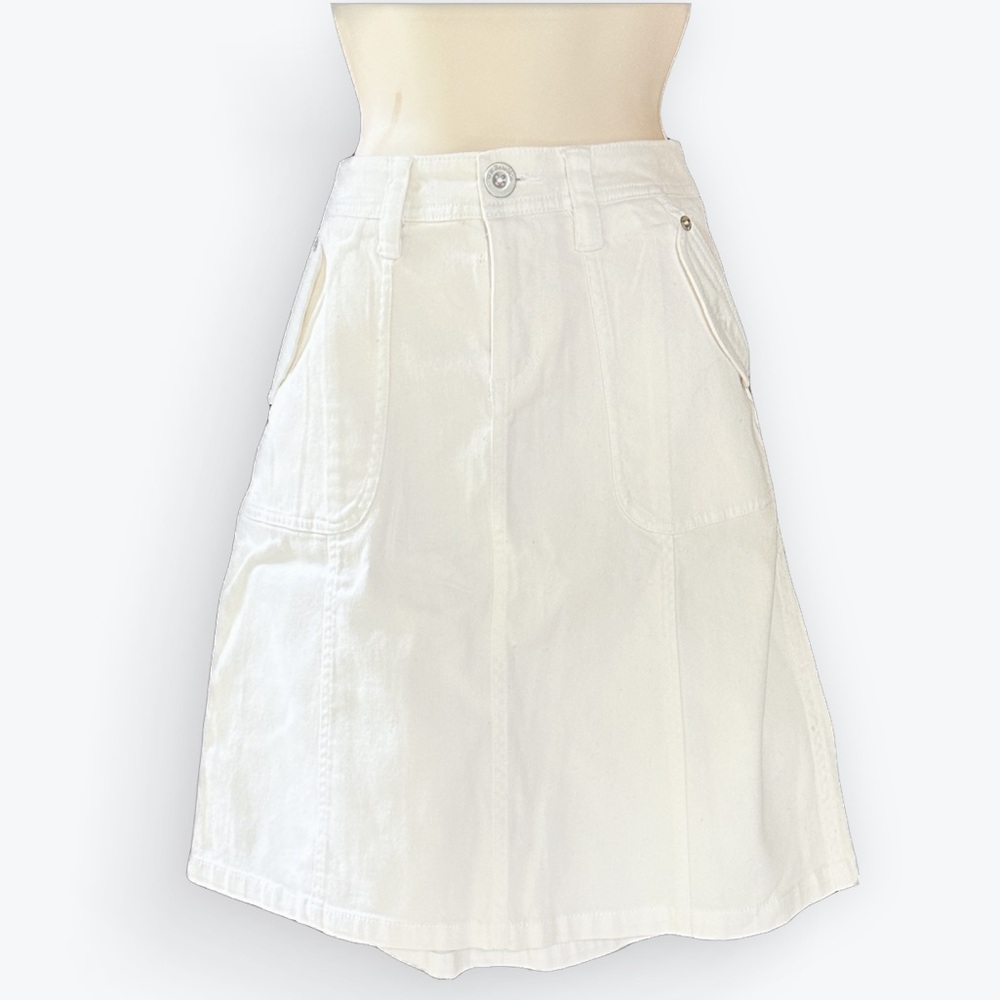 Clean Girl Minimalist 90s Beachy New England Summer White Denim Skirt NWT ~ 2